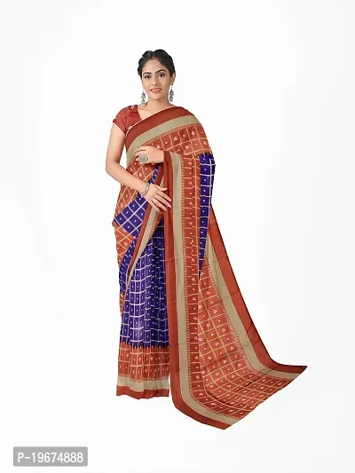 Women Stylish Art Silk Printed Saree with Blouse piece-thumb2