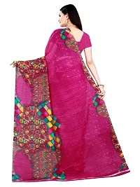 SAADHVI Women's Pink Georgette Geometric Printed Saree With Unstitched Blouse(FL-Georgette90) | Free Size-thumb2