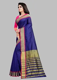 Women Stylish Art Silk Checked Saree with Blouse piece-thumb2