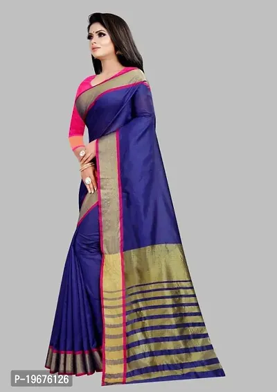 Women Stylish Art Silk Checked Saree with Blouse piece-thumb3