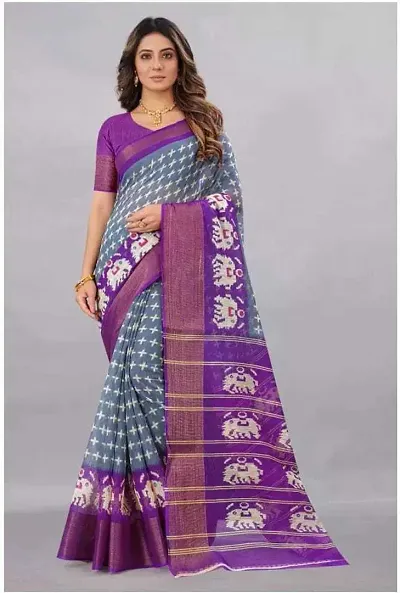 Trending Printed Cotton Sarees With Blouse Piece