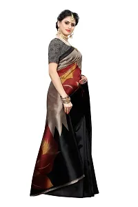 Stylish Art Silk Black Printed Saree With Blouse Piece For Women-thumb2