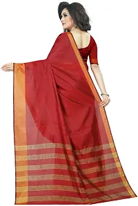 Women Stylish Cotton Silk Solid Saree with Blouse piece-thumb2