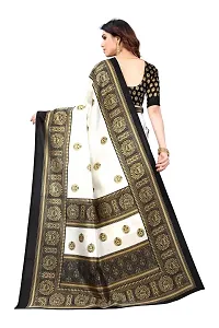 Stylish Black Cotton Silk Woven Design Saree with Blouse piece For Women-thumb2