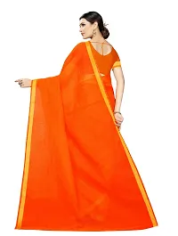 Stylish Art Silk Orange Saree With Blouse Piece For Women-thumb2