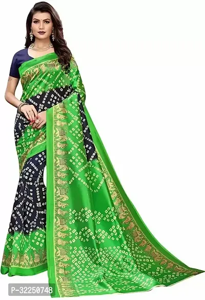 Stylish Multicoloured Cotton Silk Printed Saree with Blouse piece For Women-thumb0