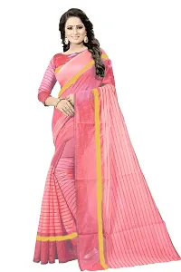 Women Stylish Cotton Silk Striped Saree with Blouse piece-thumb1