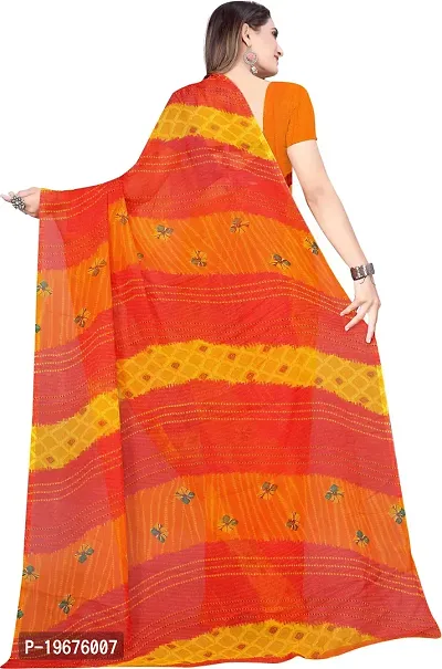 Women Stylish Georgette Printed Saree with Blouse piece-thumb3