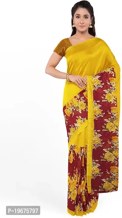 Women Stylish Georgette Printed Saree with Blouse piece