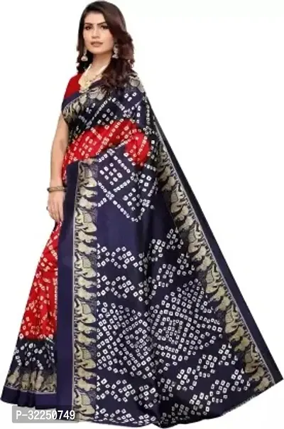 Stylish Multicoloured Cotton Silk Printed Saree with Blouse piece For Women-thumb2