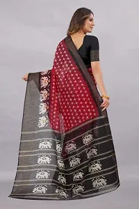 Women Stylish Art Silk Printed Saree with Blouse piece-thumb2