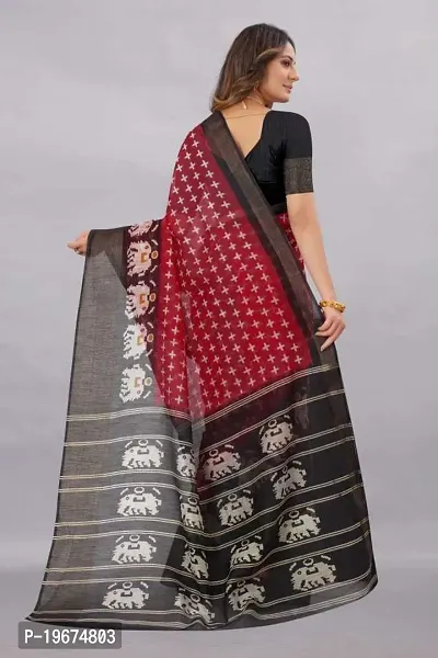 Women Stylish Art Silk Printed Saree with Blouse piece-thumb3