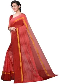 Women Stylish Cotton Silk Striped Saree with Blouse piece-thumb3