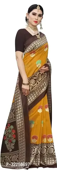 Stylish Mustard Cotton Silk Woven Design Saree with Blouse piece For Women-thumb3