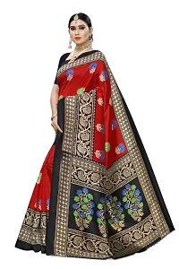 Stylish Art Silk Red Printed Saree With Blouse Piece For Women-thumb1