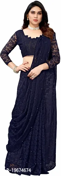 Women Stylish Georgette Embellished Saree with Blouse piece-thumb4