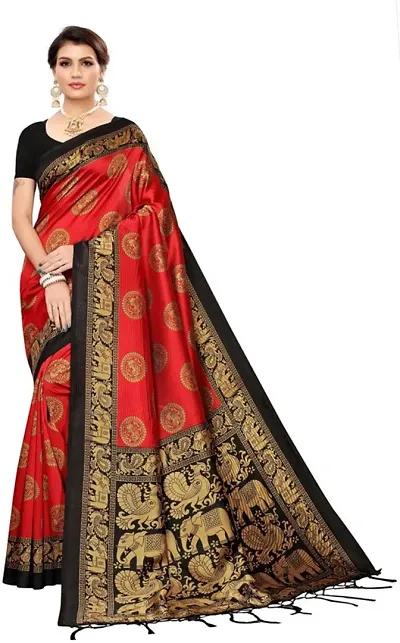 Dailywear Art Silk Printed Sarees with Blouse piece