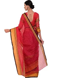 Women Stylish Cotton Silk Checked Saree with Blouse piece-thumb1