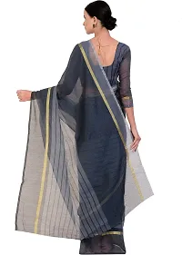 Women Stylish Cotton Silk Striped Saree with Blouse piece-thumb1