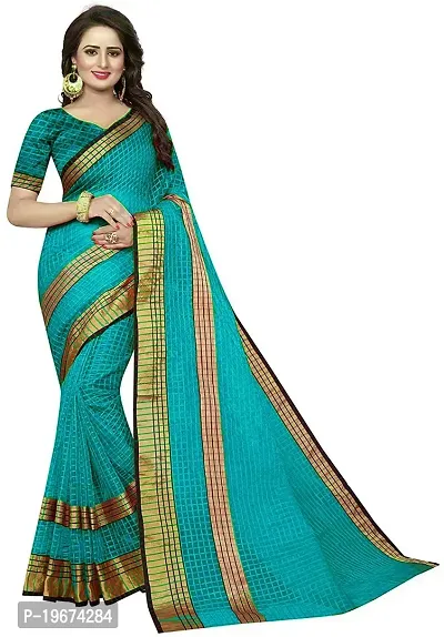 Women Stylish Cotton Silk Striped Saree with Blouse piece-thumb3