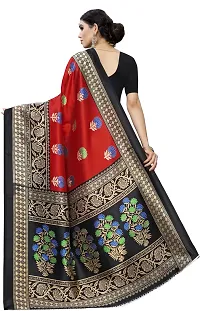 Women Stylish Art Silk Printed Saree with Blouse piece-thumb3