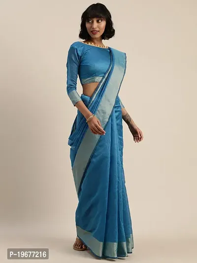 Women Stylish Lycra Embellished Saree with Blouse piece-thumb3