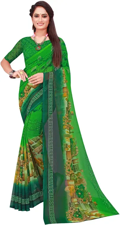 Stylish Fancy Georgette Saree With Blouse Piece For Women