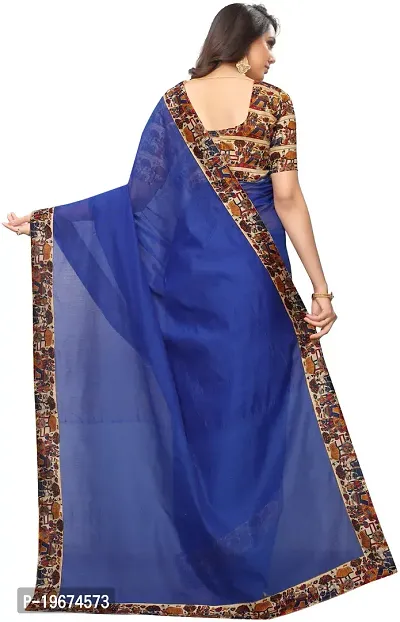 Women Stylish Art Silk Solid Saree with Blouse piece-thumb3