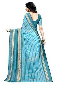 Stylish Cotton Silk Green Printed Saree With Blouse Piece For Women-thumb1