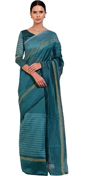 Women Stylish Cotton Silk Woven Design Saree with Blouse piece-thumb3