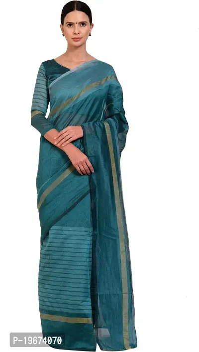 Women Stylish Cotton Silk Woven Design Saree with Blouse piece-thumb4