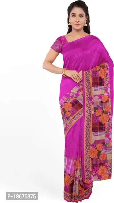 Women Stylish Georgette Printed Saree with Blouse piece