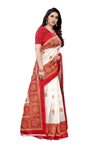 Stylish Art Silk Red Printed Saree With Blouse Piece For Women-thumb2