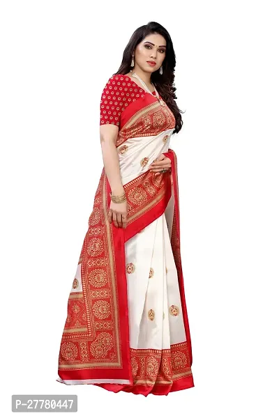 Stylish Art Silk Red Printed Saree With Blouse Piece For Women-thumb3