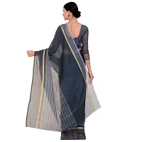 Stylish Cotton Silk Grey Printed Saree With Blouse Piece For Women-thumb1