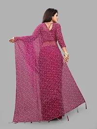 Stylish Purple Net Solid Saree with Blouse piece For Women-thumb1