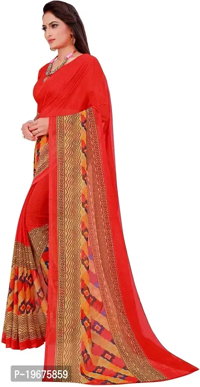 Women Stylish Georgette Printed Saree with Blouse piece-thumb5