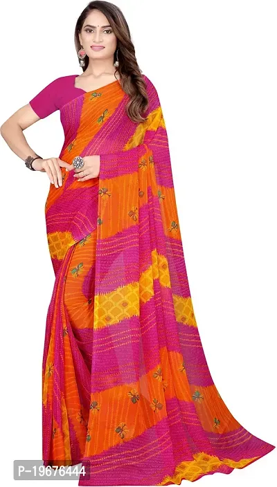 Women Stylish Georgette Printed Saree with Blouse piece