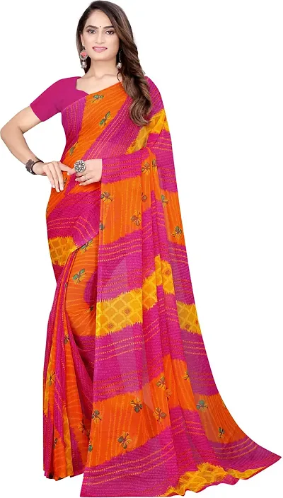 Attractive Georgette Saree with Blouse piece 