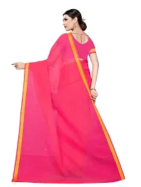 Stylish Pink Cotton Silk Saree with Blouse piece For Women-thumb3