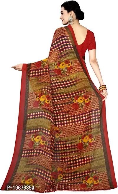 Women Stylish Georgette Printed Saree with Blouse piece-thumb3