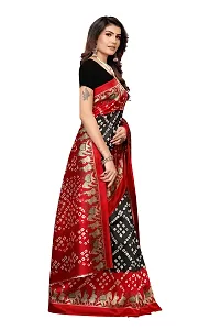 Stylish Art Silk Black Printed Saree With Blouse Piece For Women-thumb2