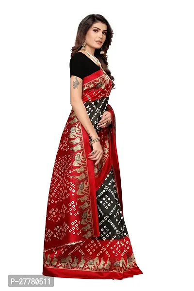 Stylish Art Silk Black Printed Saree With Blouse Piece For Women-thumb3