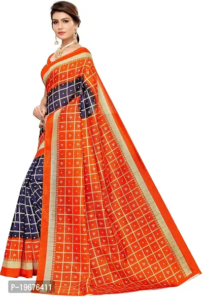 Women Stylish Silk Blend Printed Saree with Blouse piece-thumb3