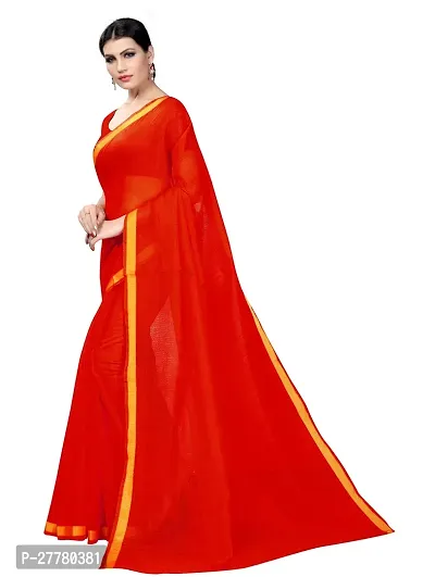 Stylish Art Silk Red Saree With Blouse Piece For Women-thumb3