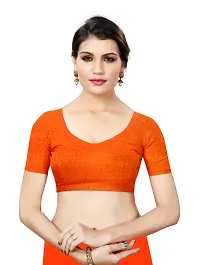 Stylish Cotton Blend Saree With Blouse Piece For Women Pack Of 2-thumb2