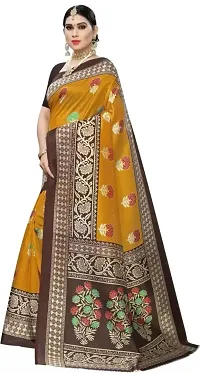 Stylish Mustard Cotton Silk Woven Design Saree with Blouse piece For Women-thumb1