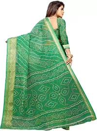 Stylish Green Cotton Silk Saree With Blouse Piece For Women-thumb3