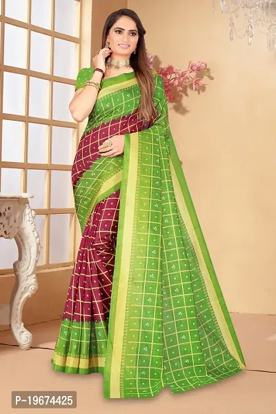 Women Stylish Art Silk Self Pattern Saree with Blouse piece-thumb0