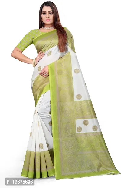 Women Stylish Art Silk Printed Saree with Blouse piece-thumb0